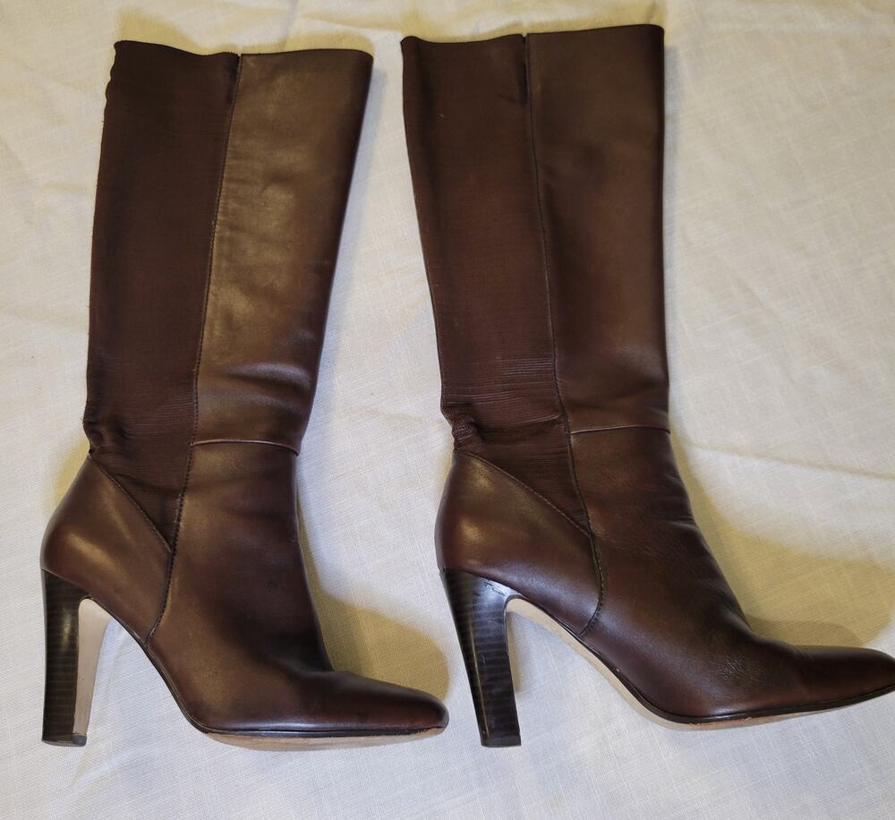 Steven by Steve Madden Brown Leather Wide Calf Tall Boots 8 (FLAWED / DRY ROT)